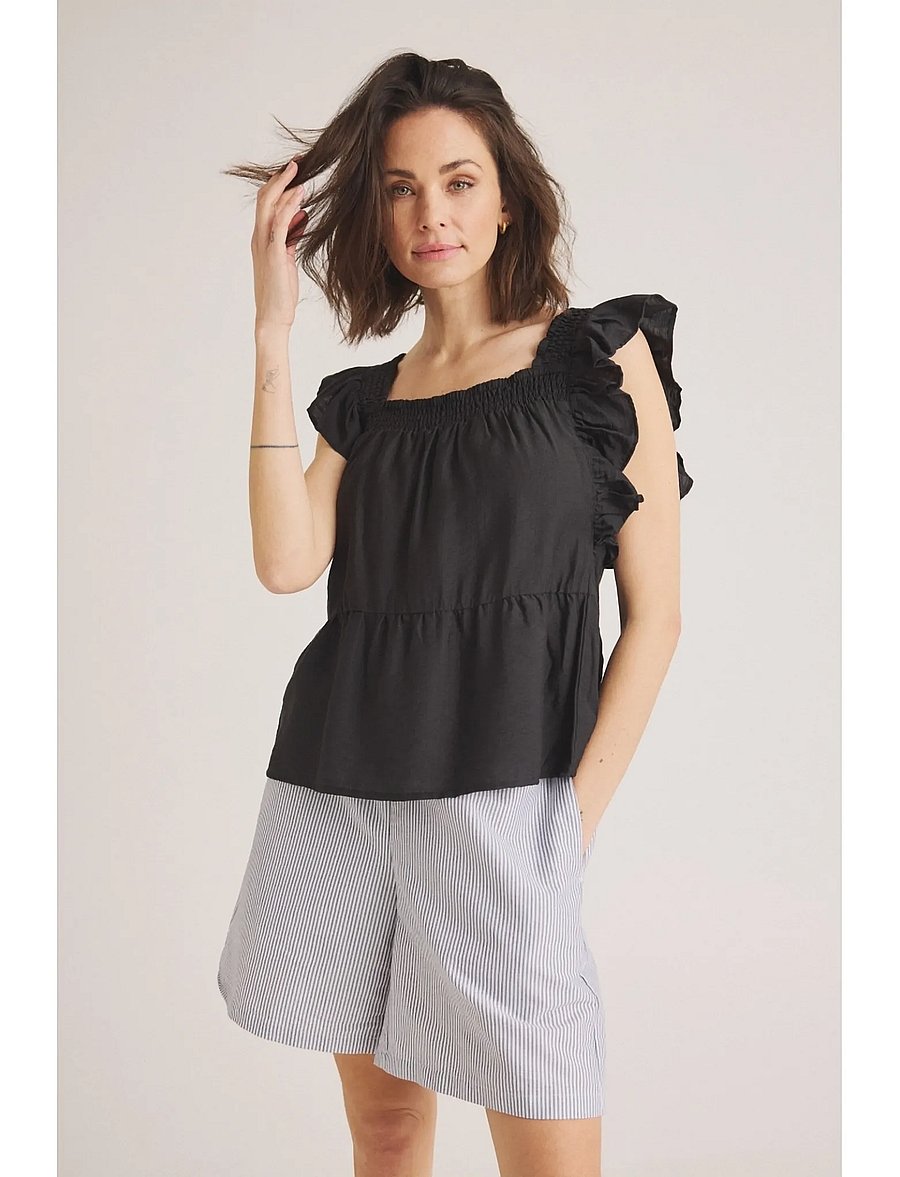 Luxzuz - Rufusine Blouse - kurzärmelige blusen - 575 navy blue - 0