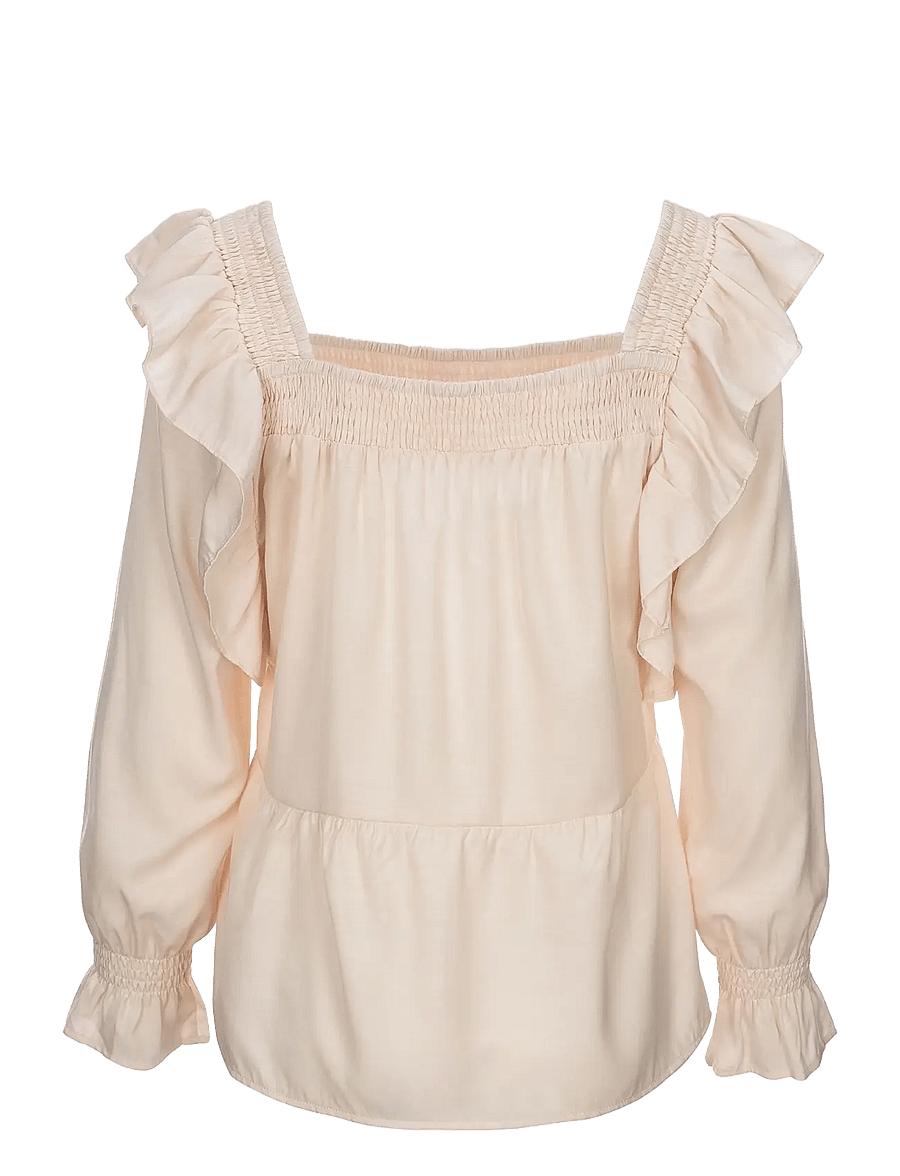 Luxzuz - Rufusana Blouse - langärmelige blusen - 740 buttercream - 2
