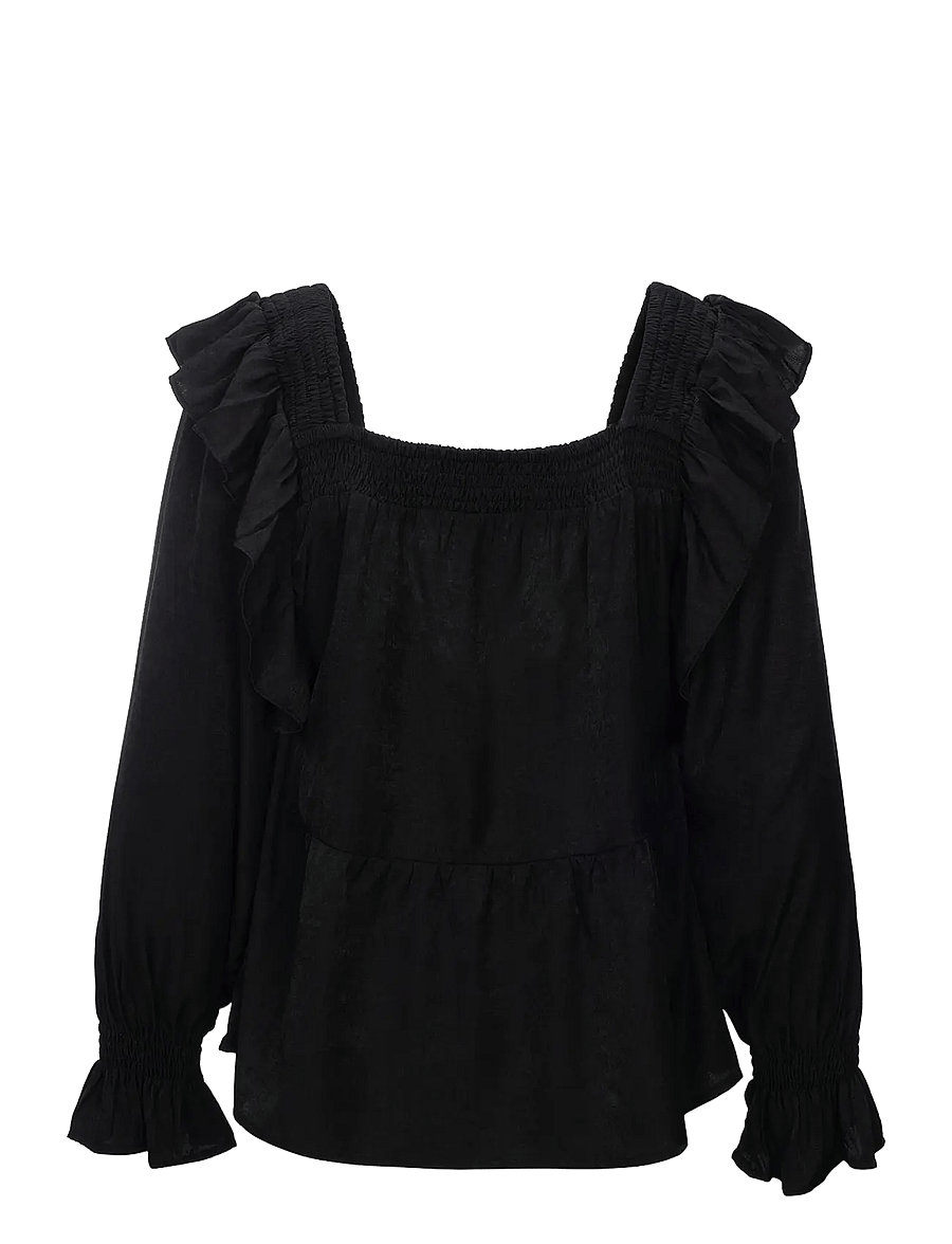 Luxzuz - Rufusana Blouse - langärmelige blusen - 999 black - 2