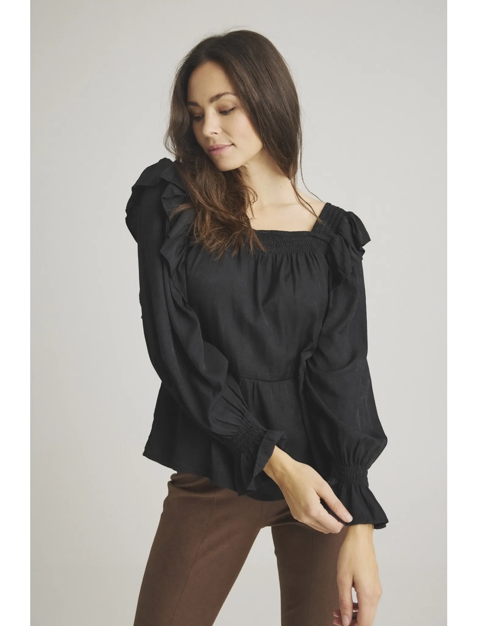 Luxzuz Rufusana Blouse - Blusen - 999 BLACK / black