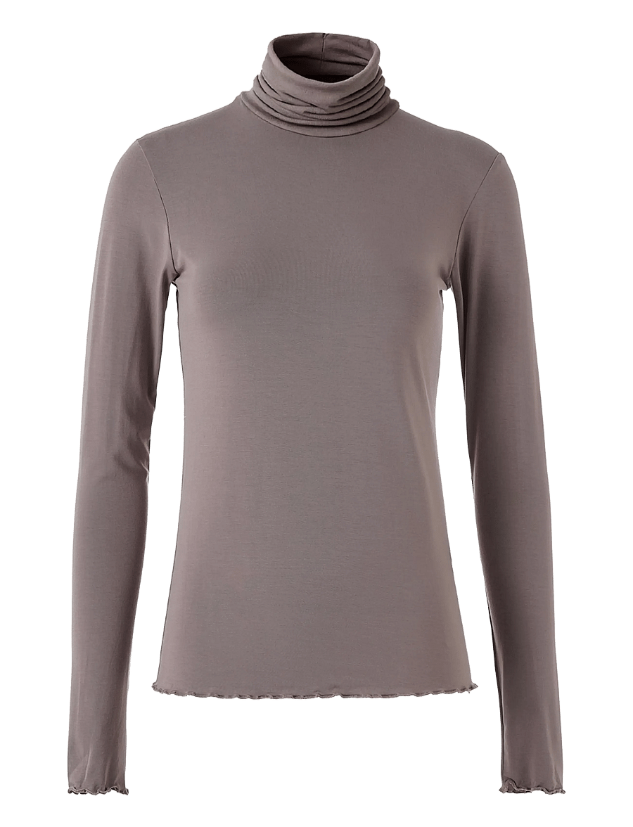 Luxzuz - Jachio Bamboo Rollneck - langärmlige tops - 765 drift wood - 0