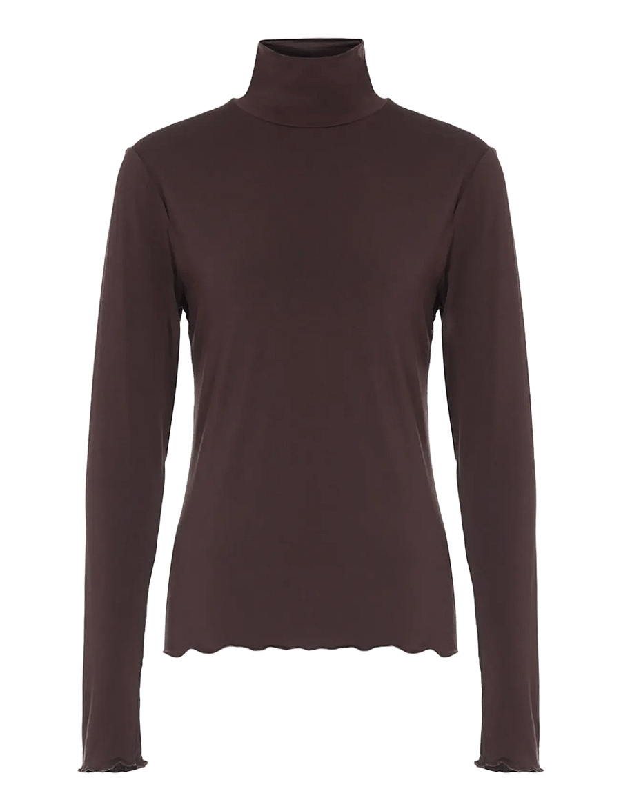 Luxzuz - Jachio Bamboo Rollneck - langärmlige tops - 795 coffee bean - 0