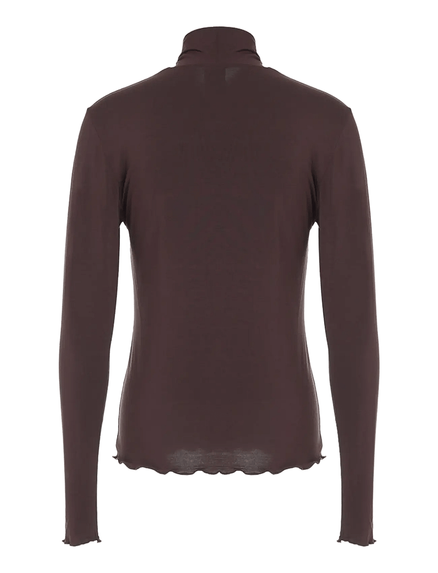 Luxzuz - Jachio Bamboo Rollneck - langärmlige tops - 795 coffee bean - 1