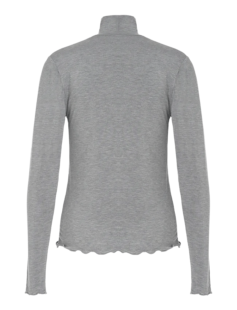 Luxzuz - Jachio Bamboo Rollneck - langärmlige tops - 821 grey marl - 1