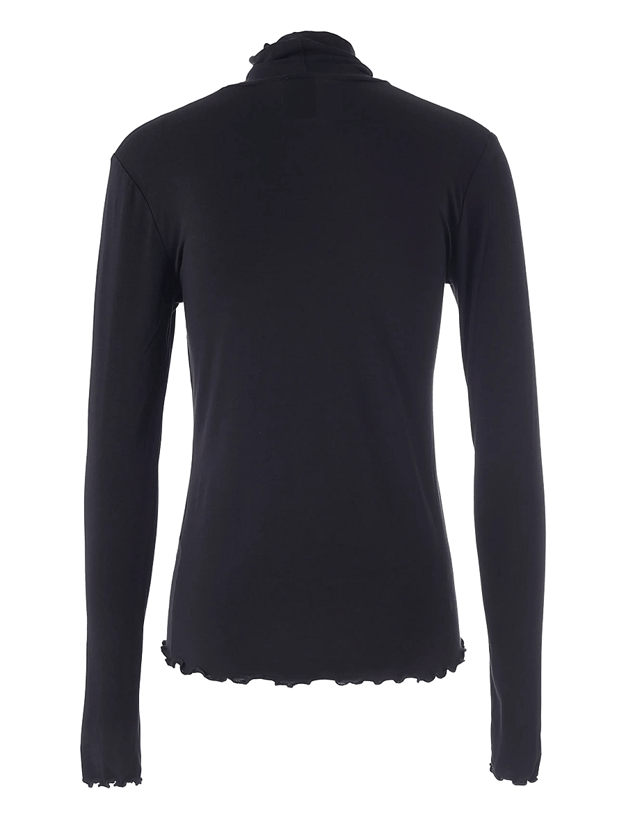 Luxzuz - Jachio Bamboo Rollneck - langärmlige tops - 999 black - 1