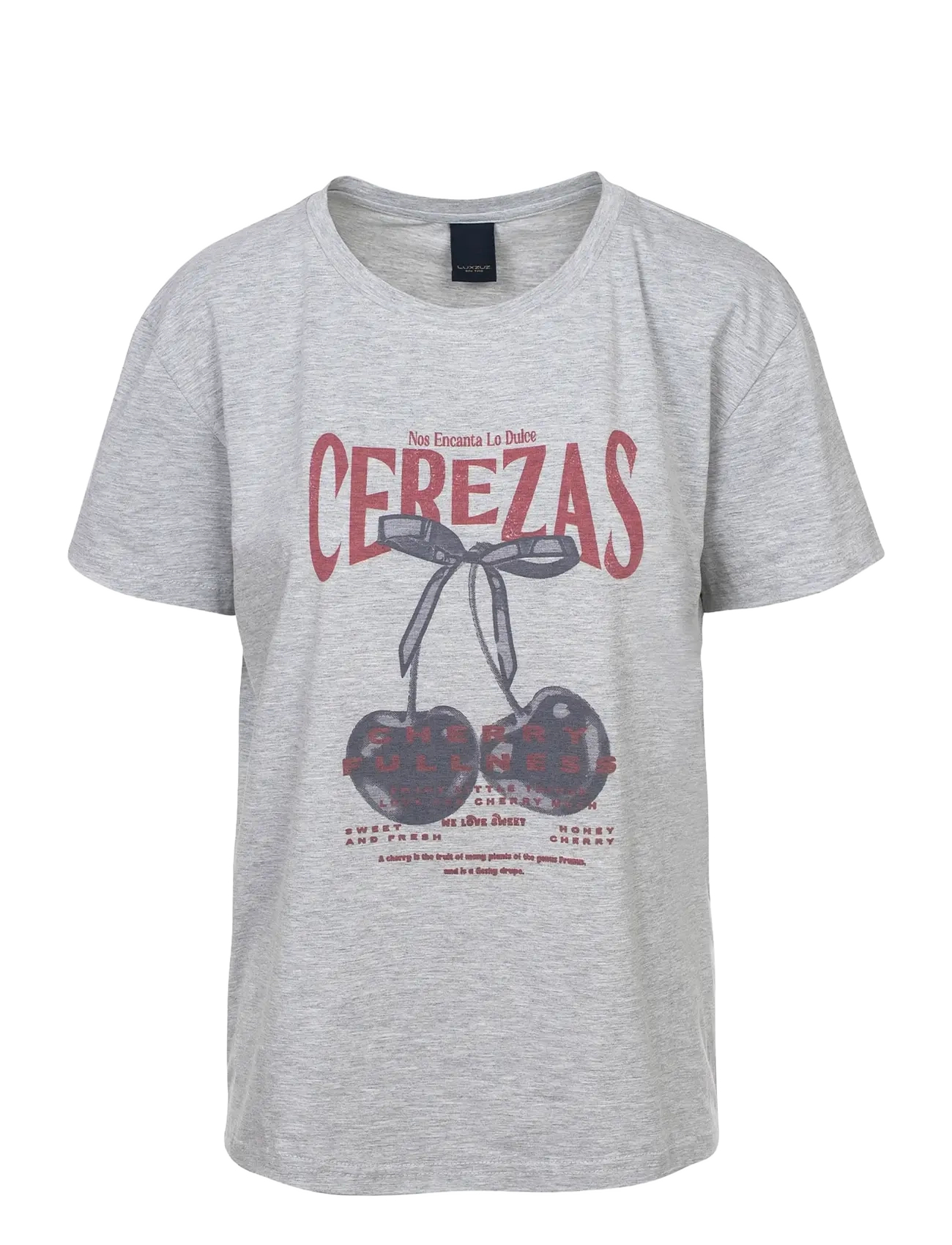 Luxzuz - Cerez T-shirt - t-shirts - 808 light grey melange - 1
