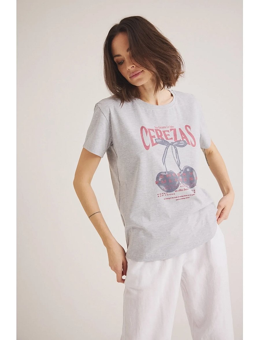 Luxzuz - Cerez T-shirt - t-shirts - 808 light grey melange - 0