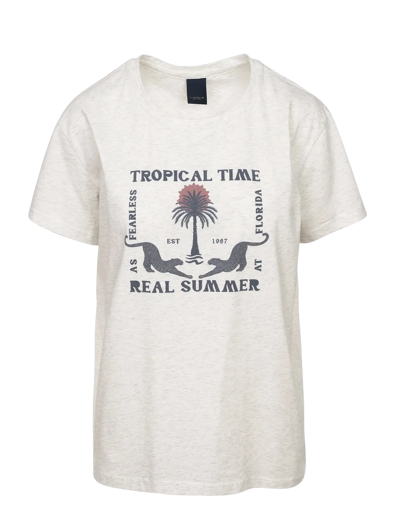 Luxzuz - Troti T-shirt - t-shirts - 826 offwhite melange - 1