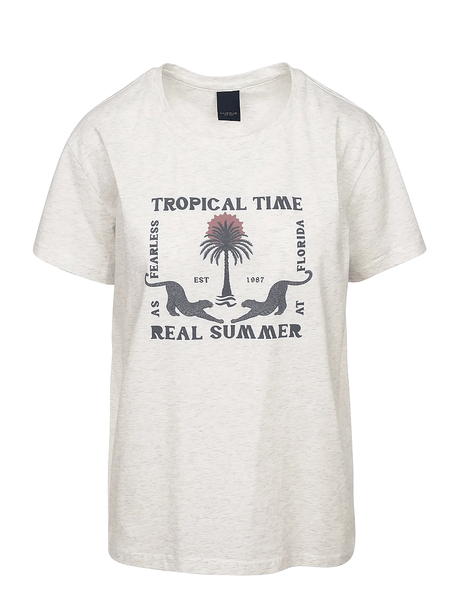 Luxzuz - Troti T-shirt - t-shirts - 826 offwhite melange - 1