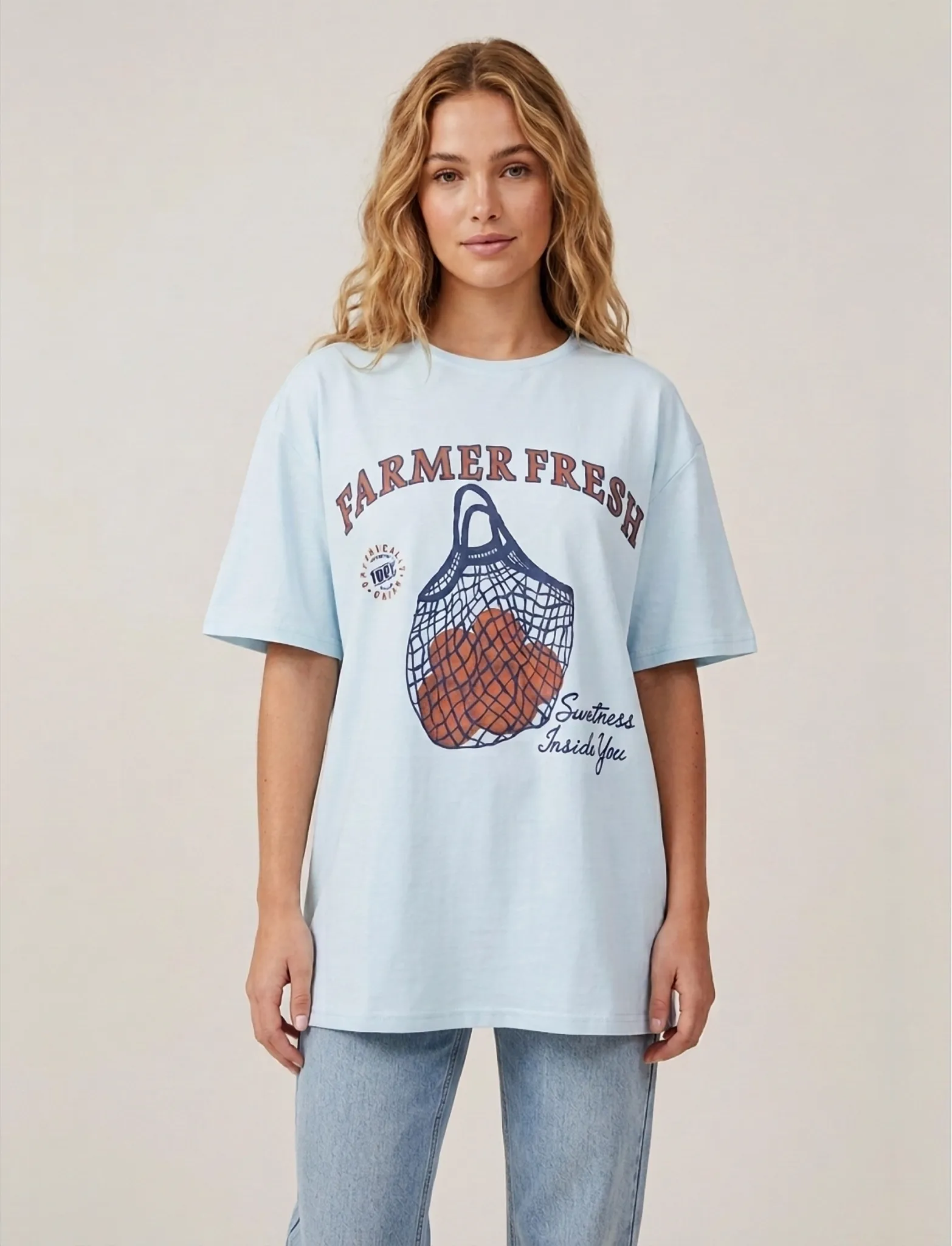 Luxzuz - Farmer Fresh T-shirt - herbstliche kleidung - baby blue - 0