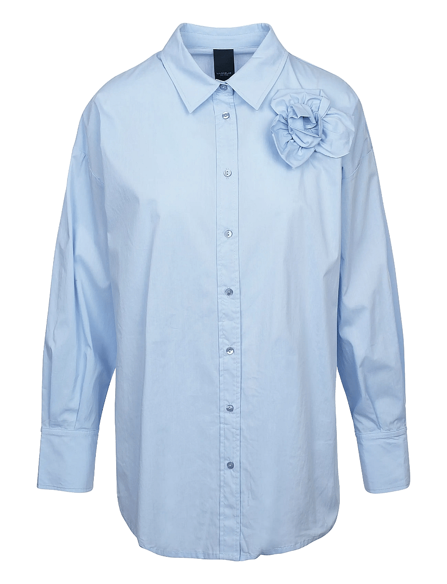 Luxzuz - Gerflow Shirt - langärmlige hemden - 511 brunnera blue - 1