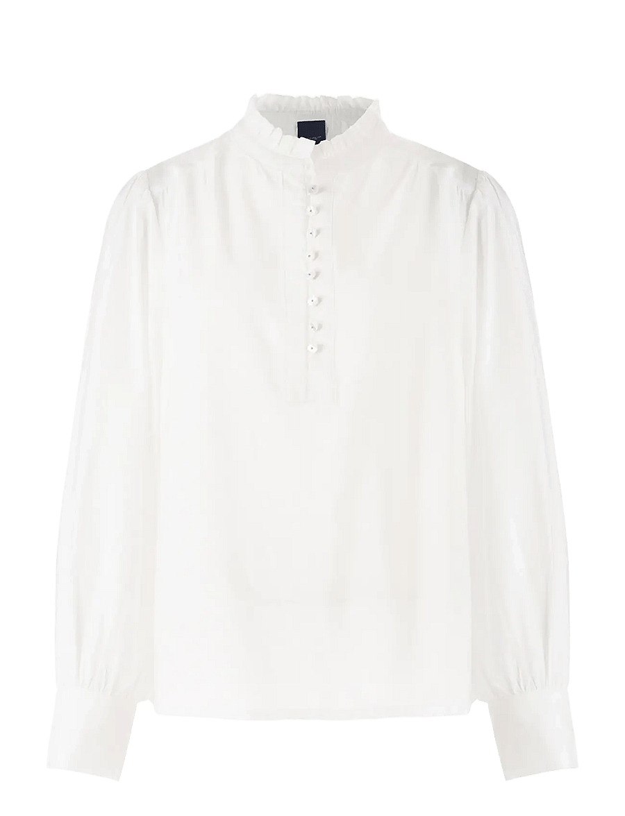 Luxzuz - Flow Blouse - langärmelige blusen - 737 cream - 1