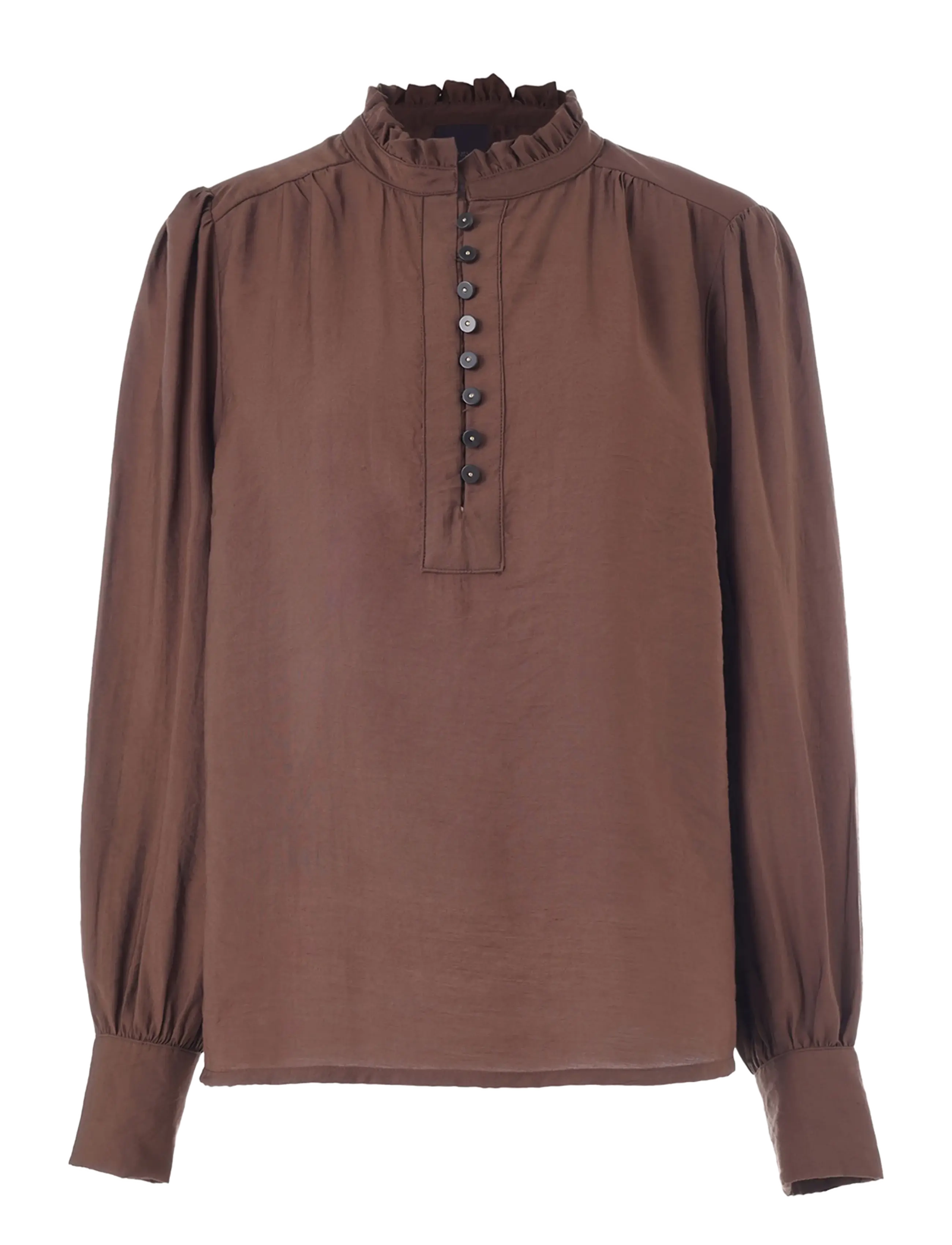 Luxzuz Flow Blouse - Transitional Layering - 766 CHICORY COFFEE / brown