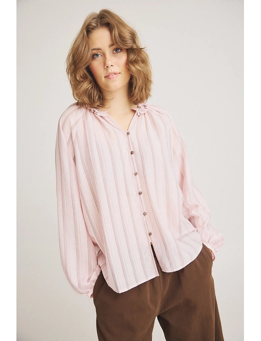Luxzuz - Chalina Shirt - langärmlige hemden - 384 cradle pink - 0
