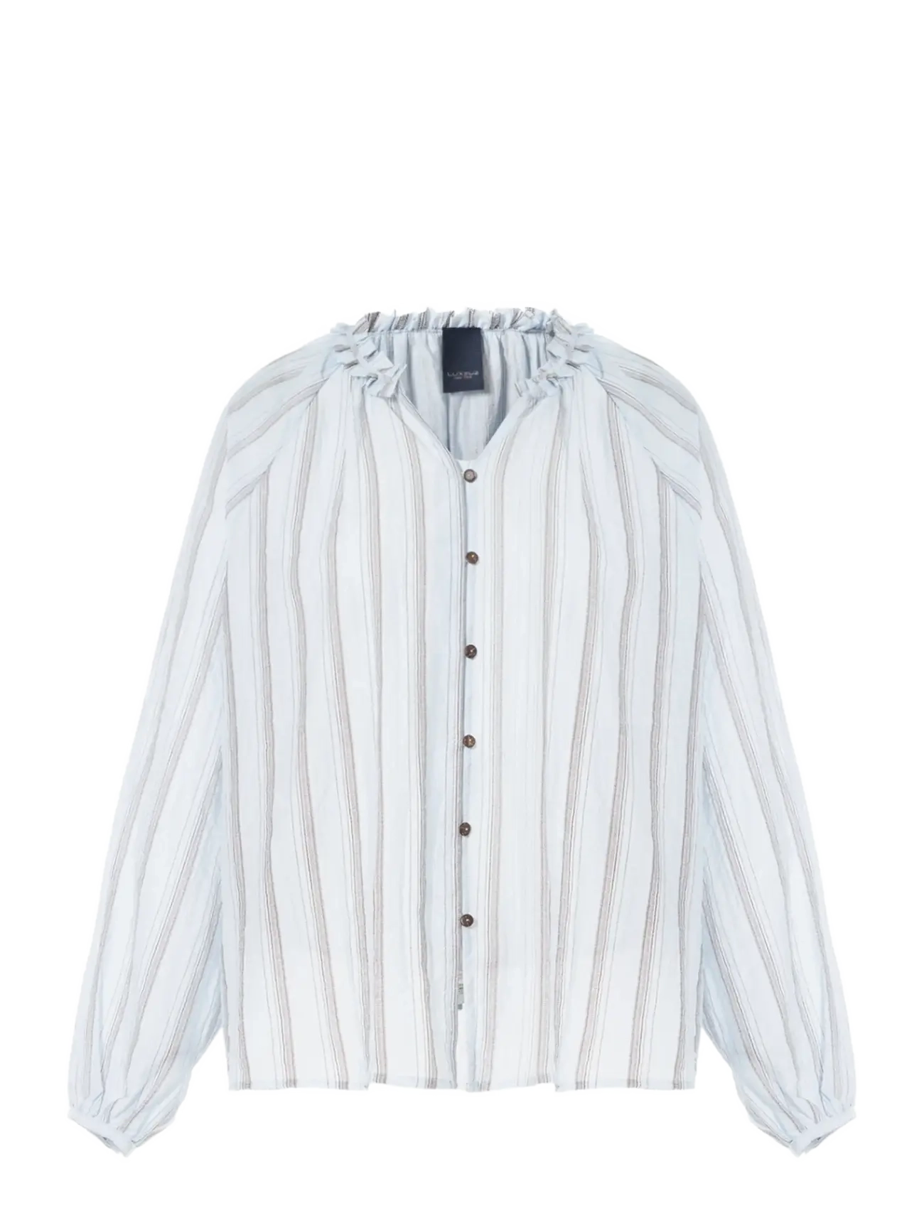Luxzuz - Chalina Shirt - langärmlige hemden - 503 blue fog - 1