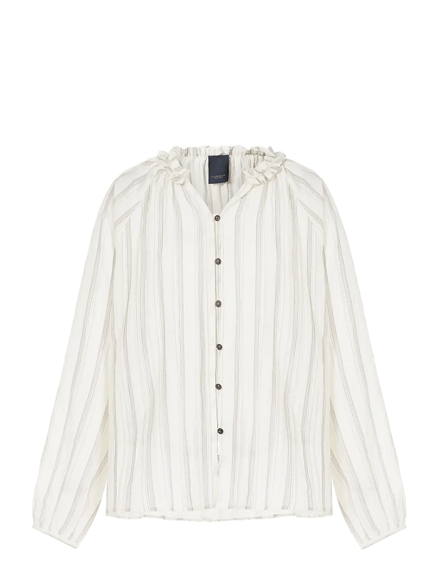 Luxzuz - Chalina Shirt - langärmlige hemden - 737 cream - 1