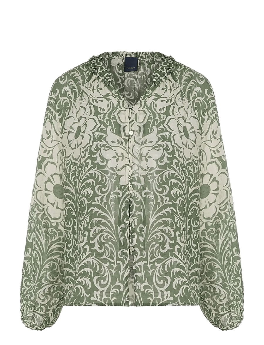 Luxzuz - Chalina Shirt - langärmelige blusen - 631 bronze green - 1