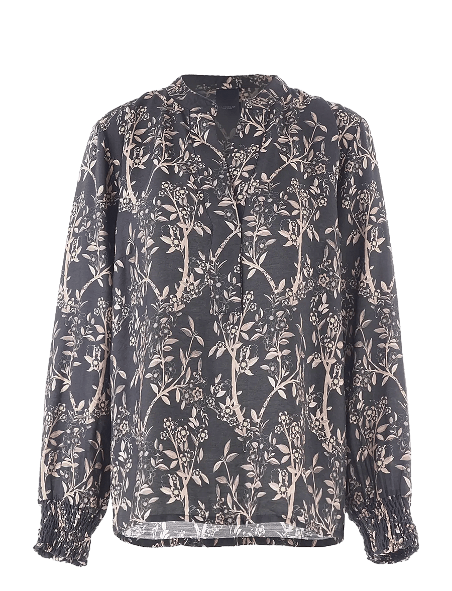 Luxzuz - Jozi Blouse - langärmelige blusen - 819 caviar - 1
