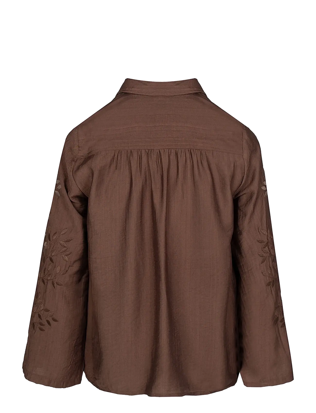 Luxzuz - Siwano Blouse - langärmelige blusen - 718 suitcase brown - 2