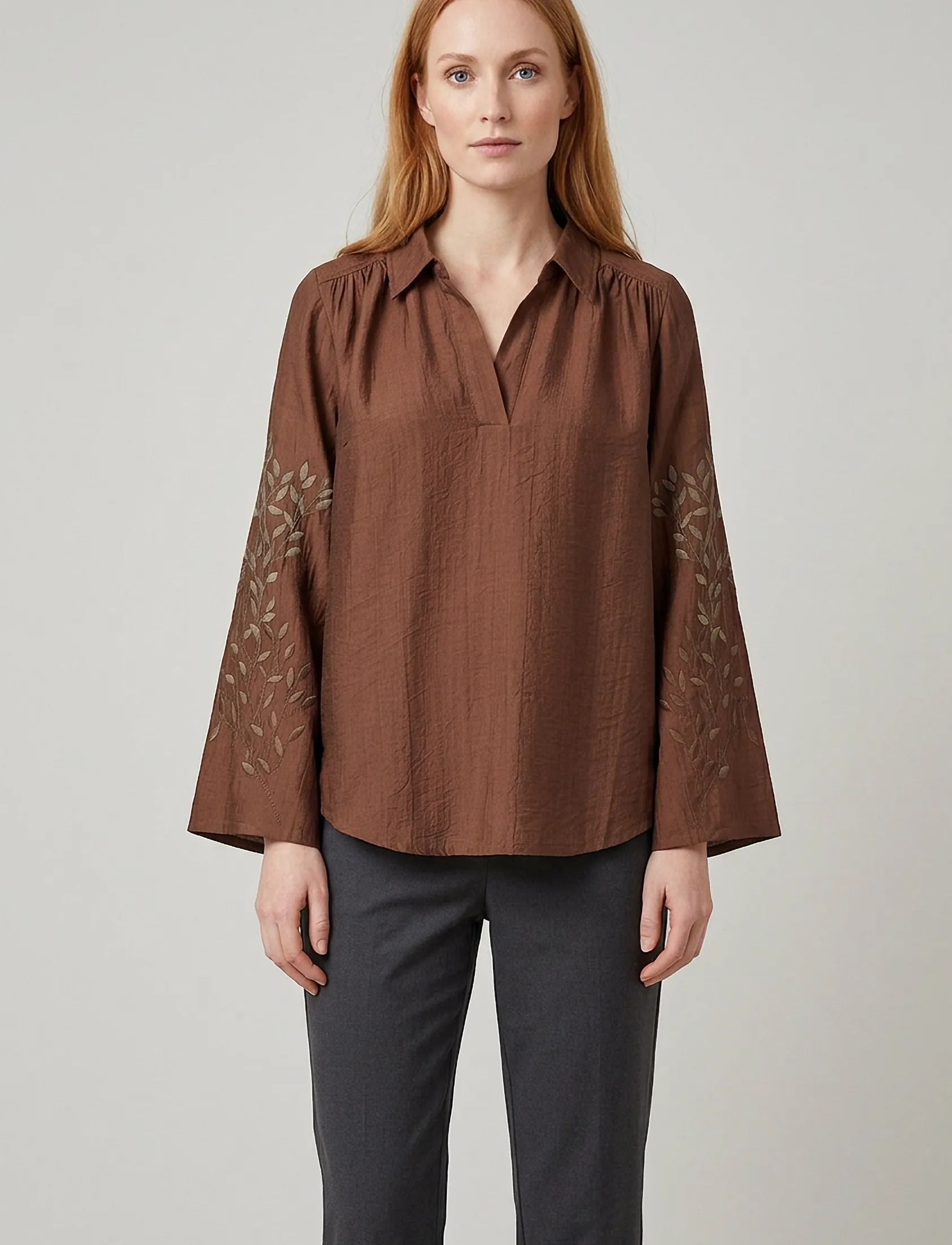Luxzuz Siwano Blouse - Blusen - 718 SUITCASE BROWN / brown