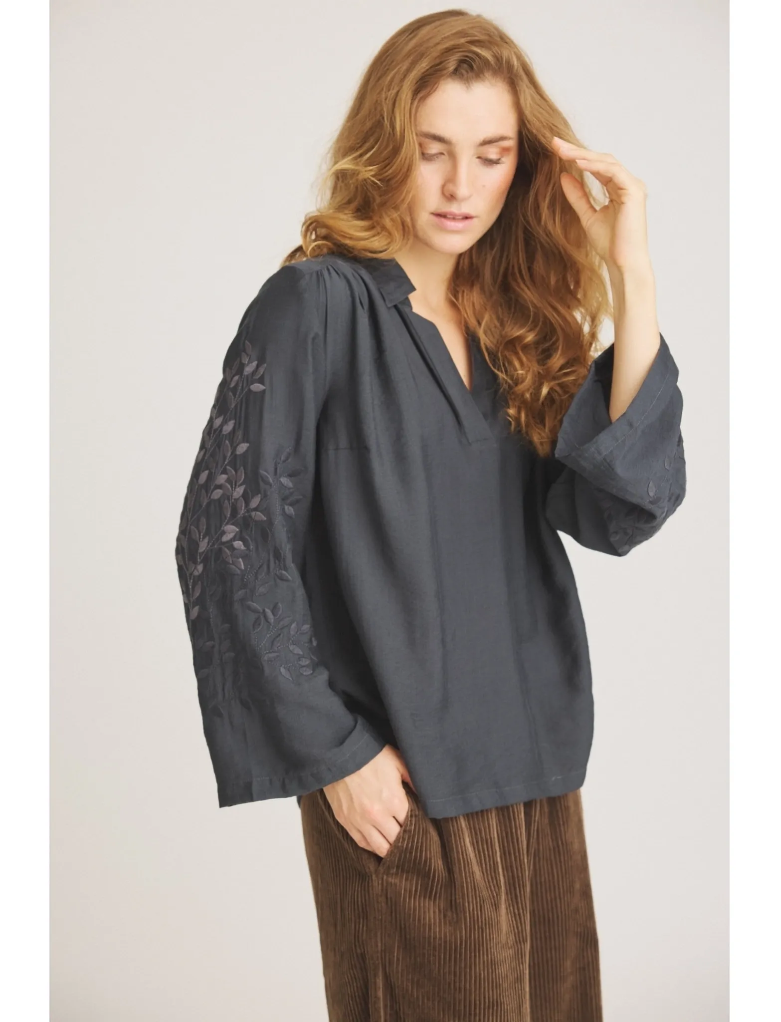 Luxzuz Siwano Blouse - Blusen & Hemden - 829 VULCAN / grey