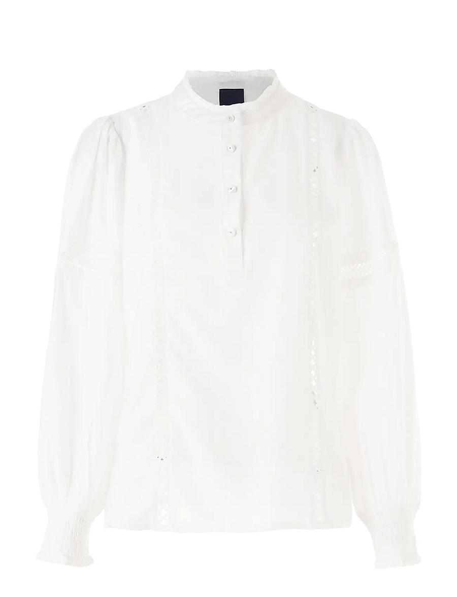 Luxzuz - Jillie Blouse - langärmelige blusen - 737 cream - 1