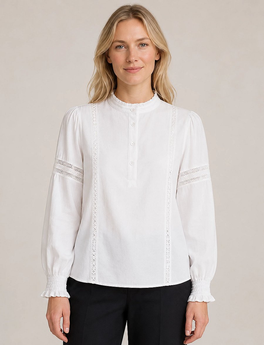 Luxzuz - Jillie Blouse - langärmelige blusen - 737 cream - 0