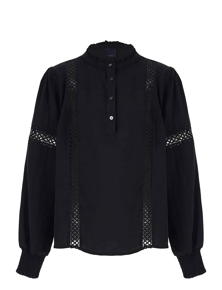 Luxzuz - Jillie Blouse - langärmelige blusen - 999 black - 1