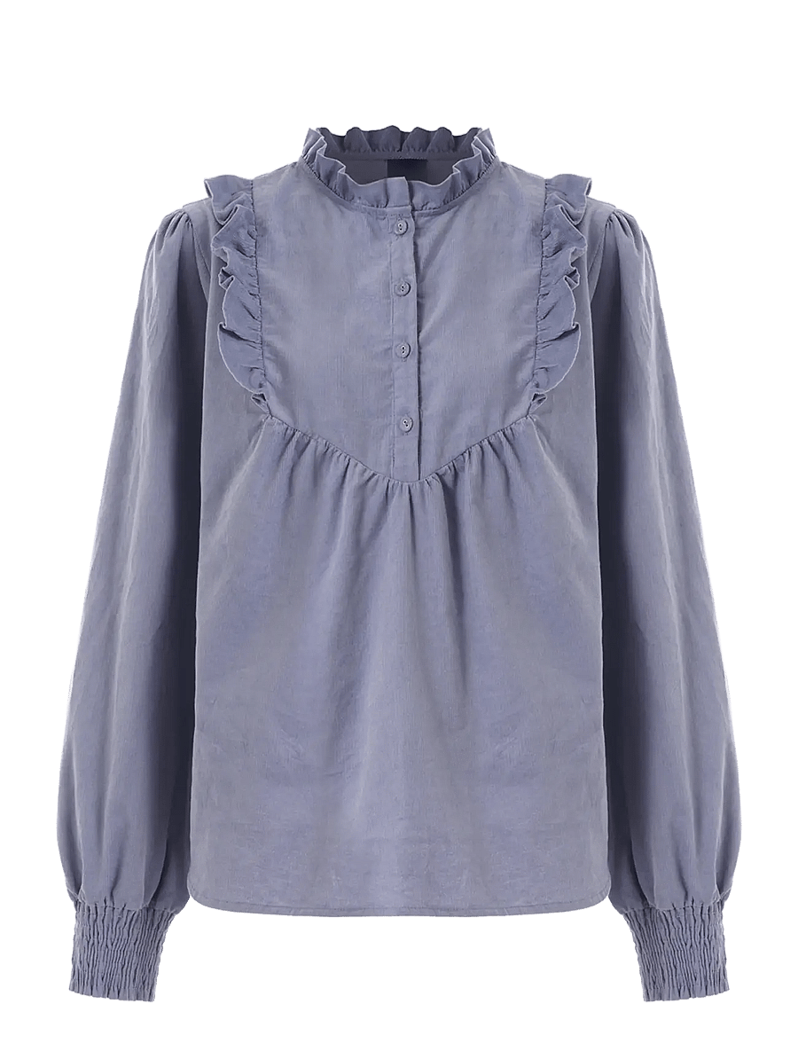 Luxzuz - Josefia Blouse - langärmelige blusen - 531 faded denim - 0
