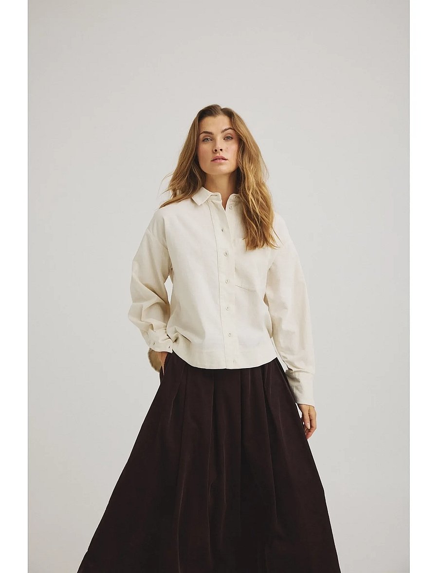 Luxzuz - Makierota Shirt - langärmlige hemden - 741 ecru - 0