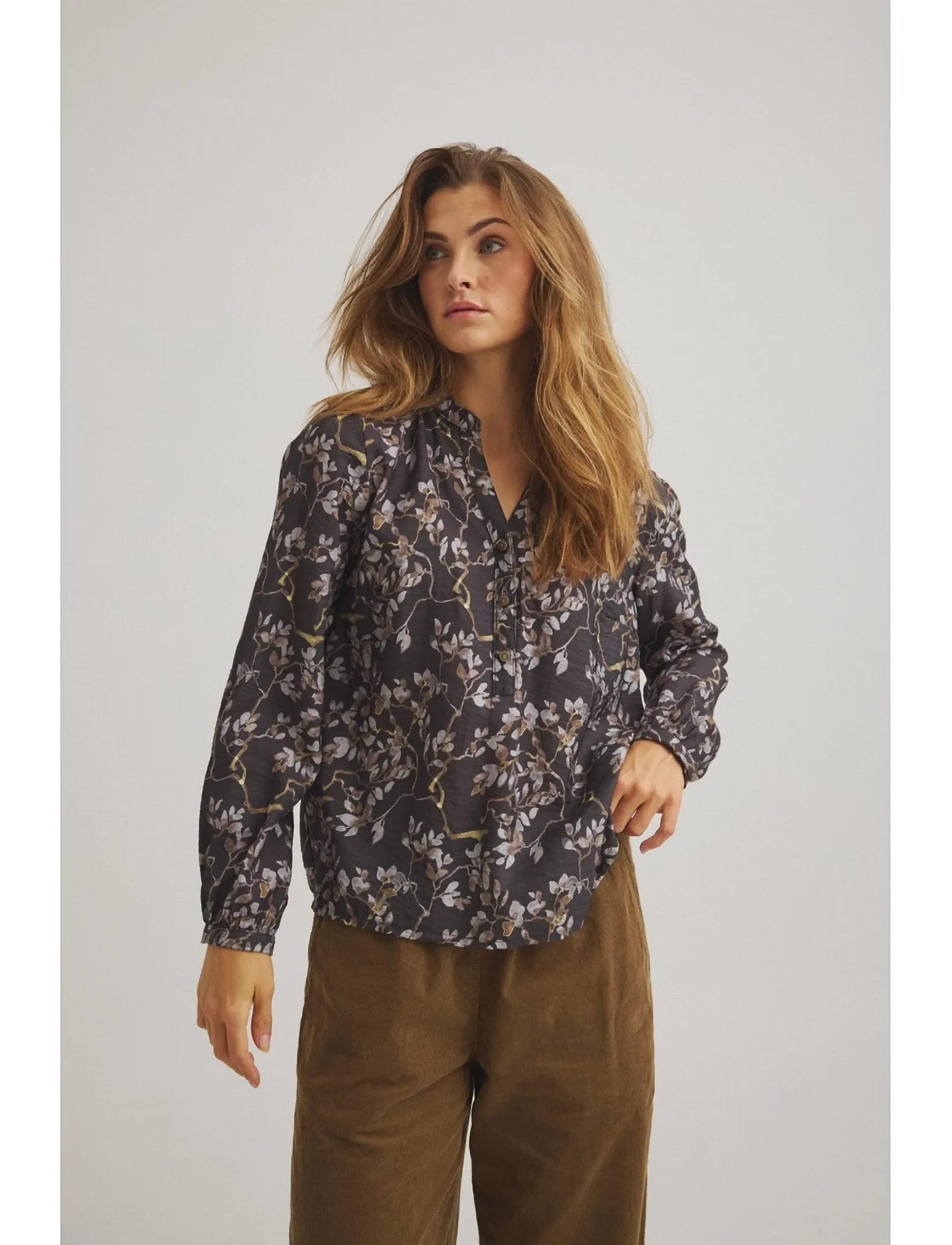 Luxzuz Ansiga Blouse - Blusen & Hemden - 822 MAGNET / grey
