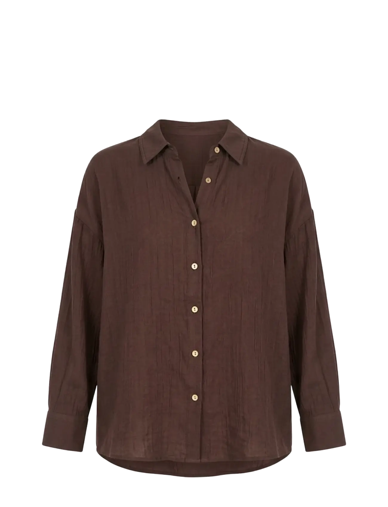 Luxzuz Aimi Blouse - Langærmede skjorter - DARK BROWN / brown