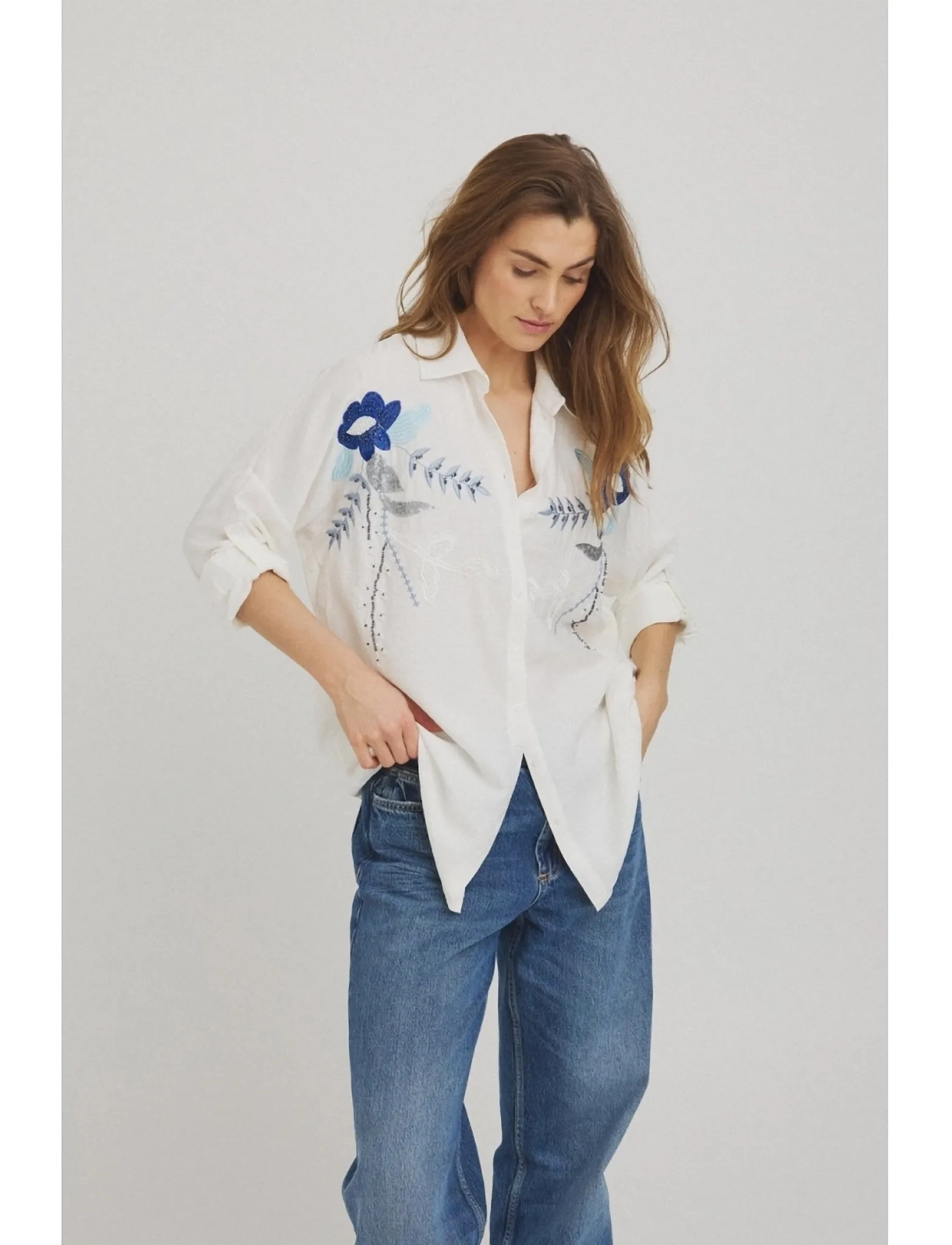 Luxzuz - Alexandrina Shirt - langærmede skjorter - white - 0