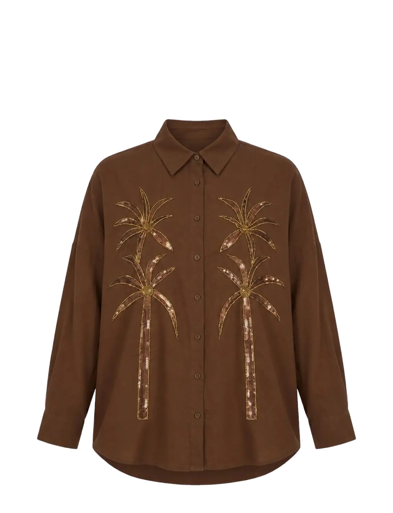 Luxzuz Alexandrine Shirt - Bluser & Skjorter - DARK BROWN / brown