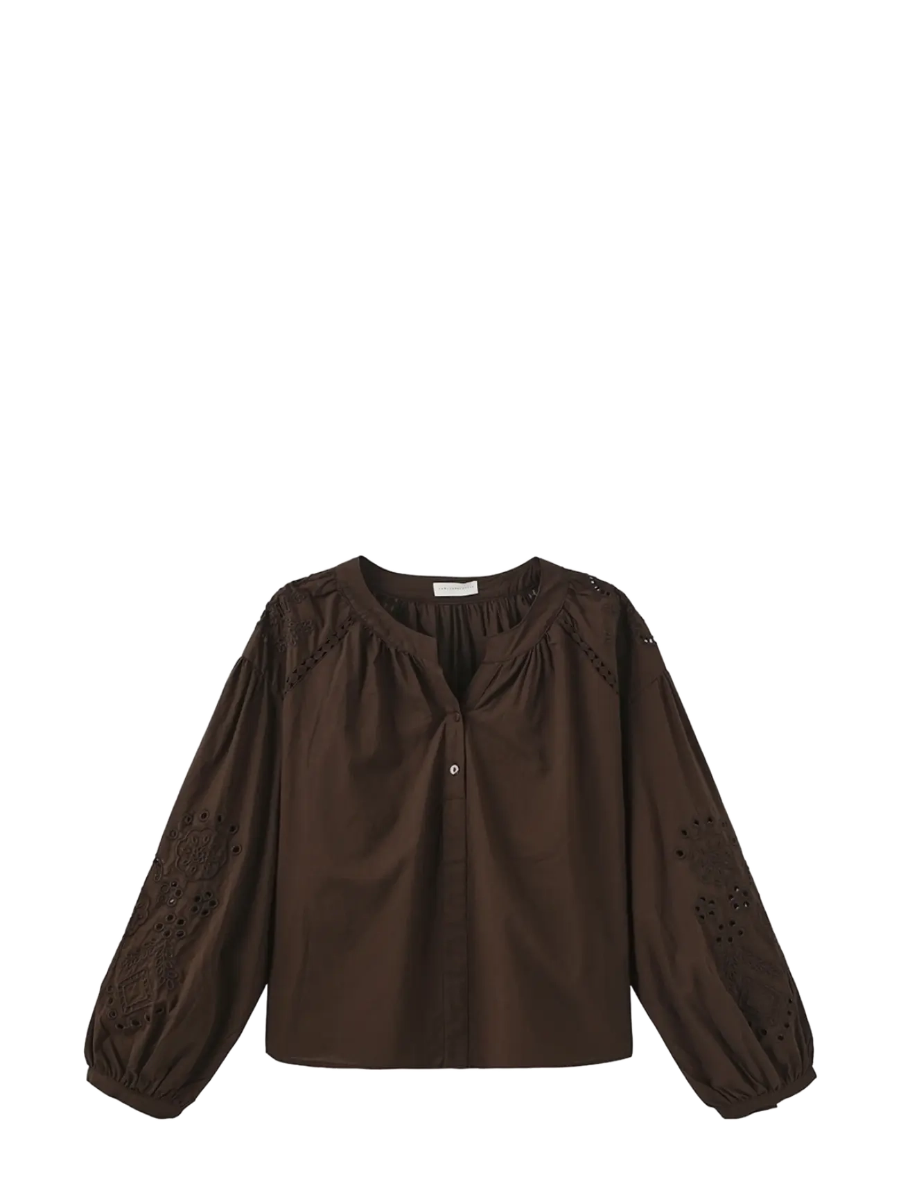 Luxzuz Alis Blouse - Langärmlige Blusen - DARK BROWN / brown