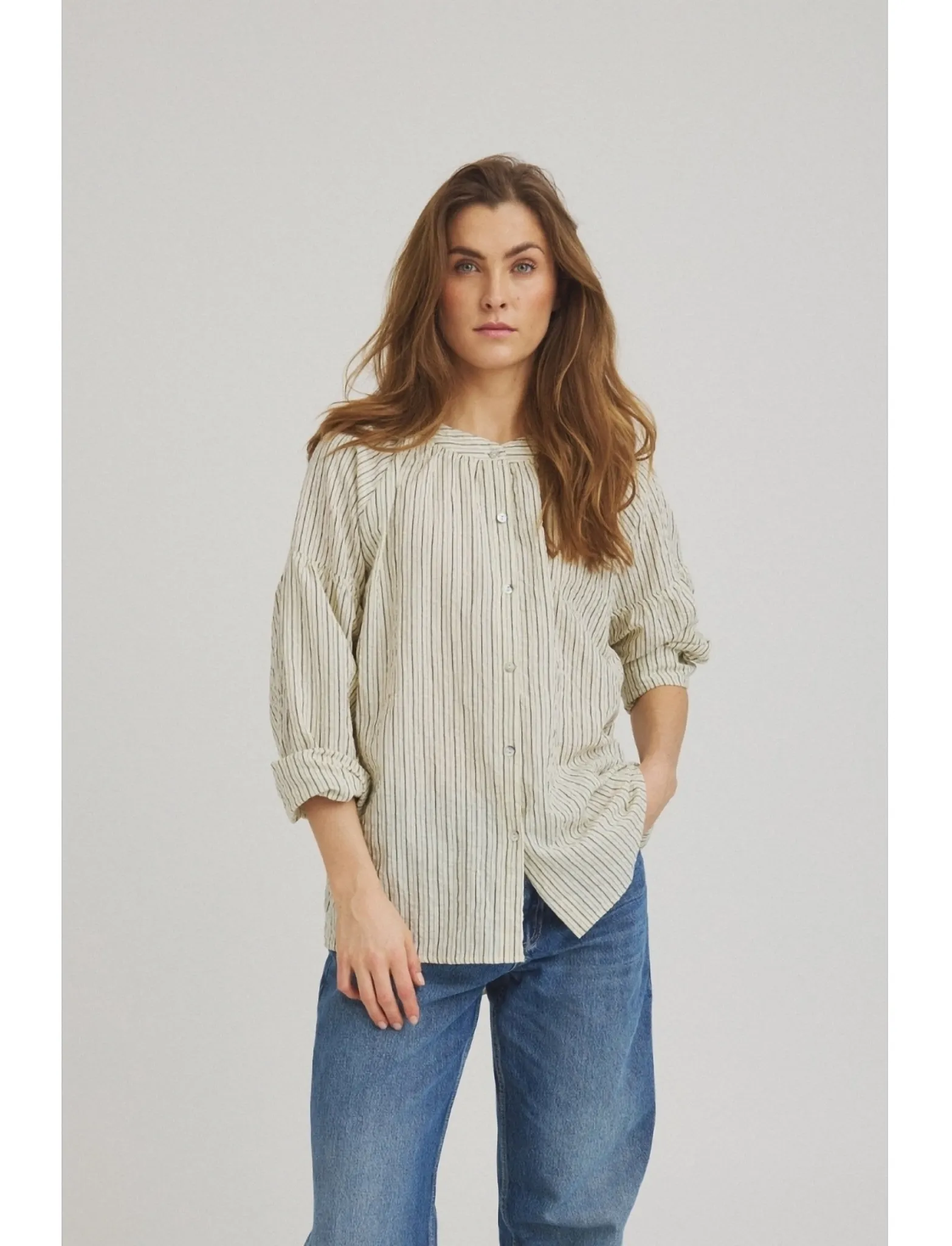 Luxzuz - Alise Shirt - langærmede skjorter - soft ecru - 0