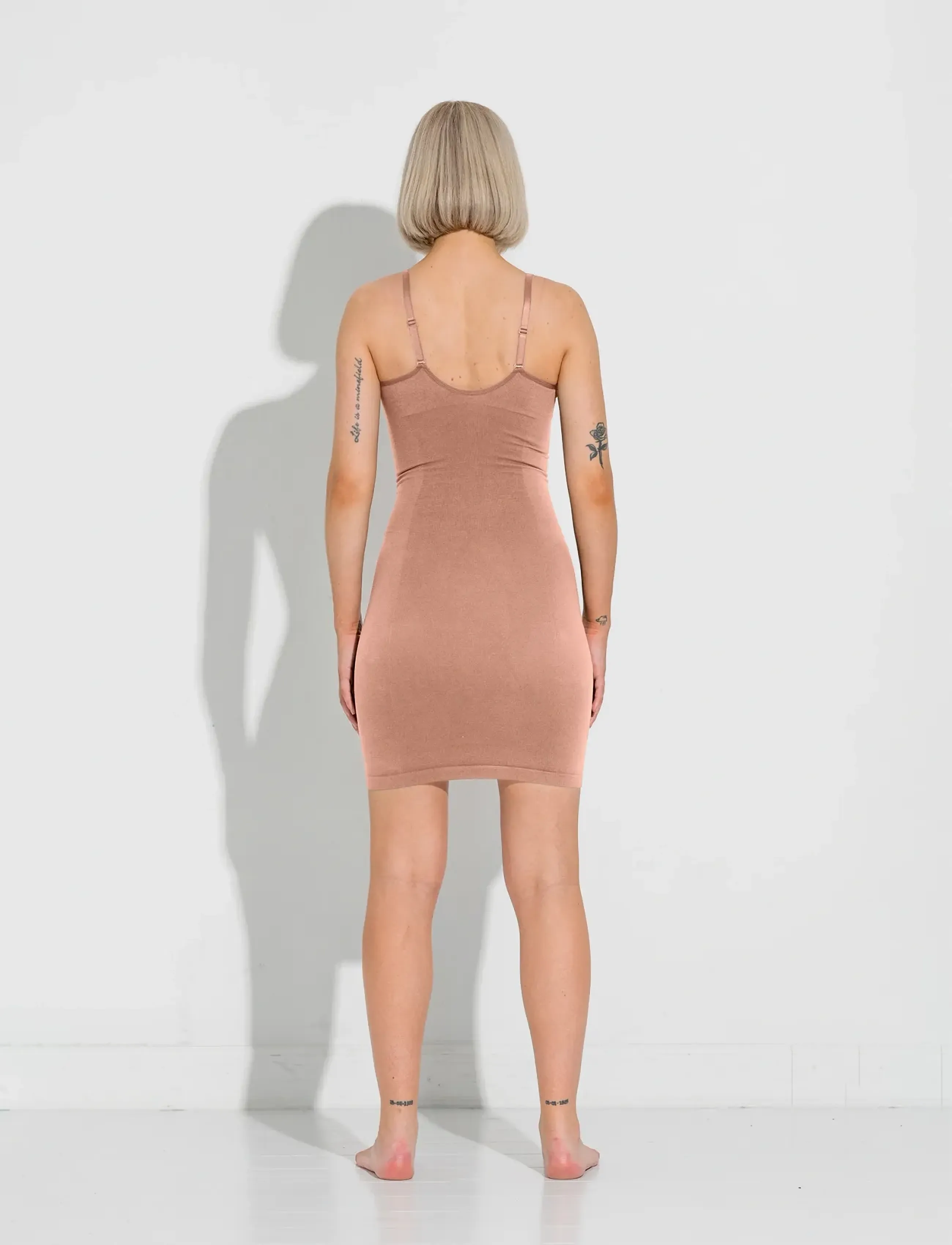 LYKKELAND ateliér Second Skin Slip Dress - Tan, 46-48, Brown, Shapewear > Overdele, Dame