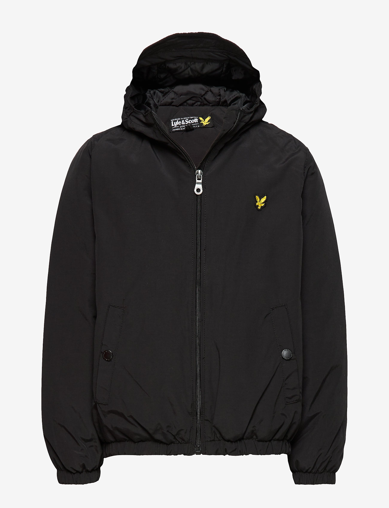Zip Through Hooded Jacket - TRUE BLACK