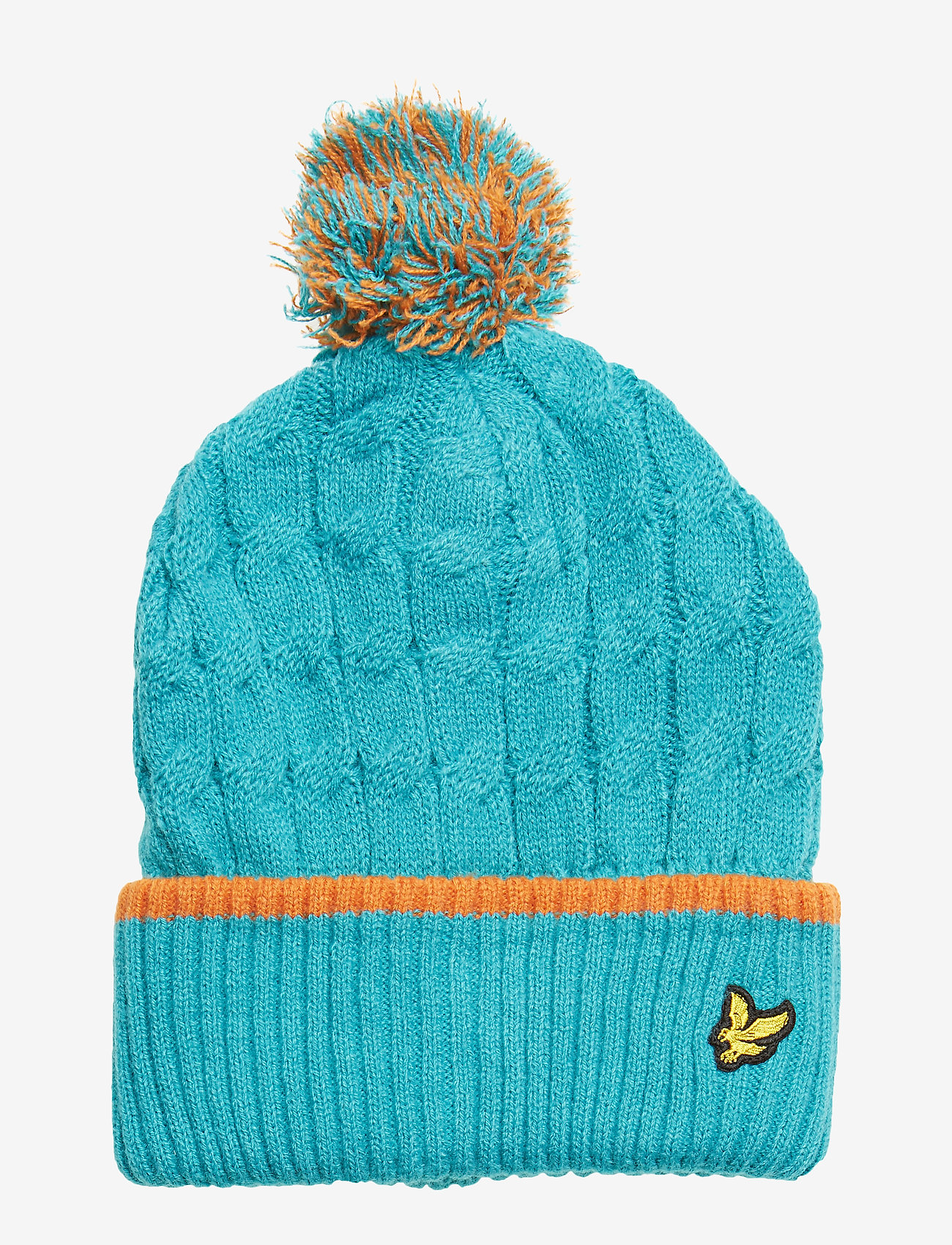 Lyle & Scott Junior - Knitted Beanie with Bobble - lake blue - 0