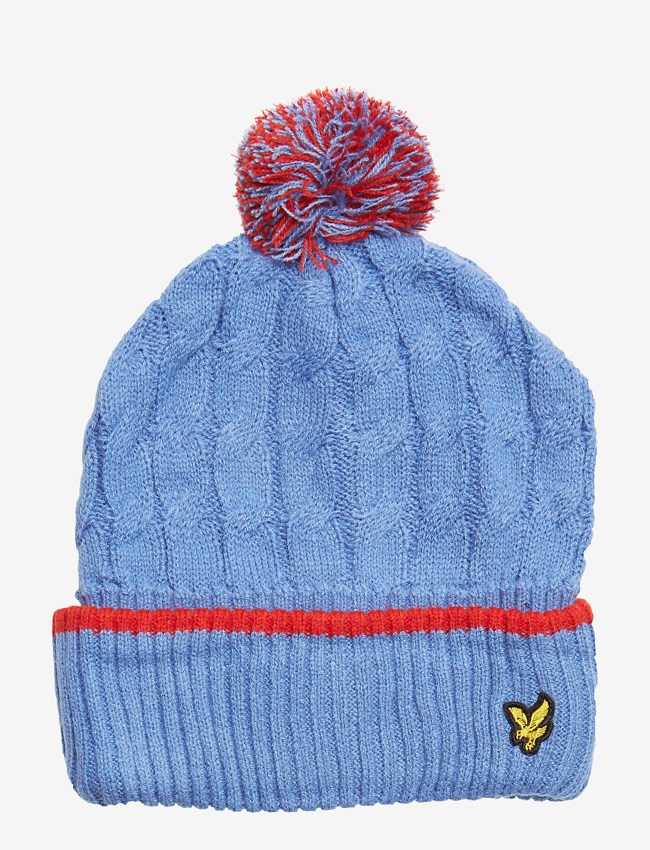 Knitted Beanie with Bobble - SKY BLUE