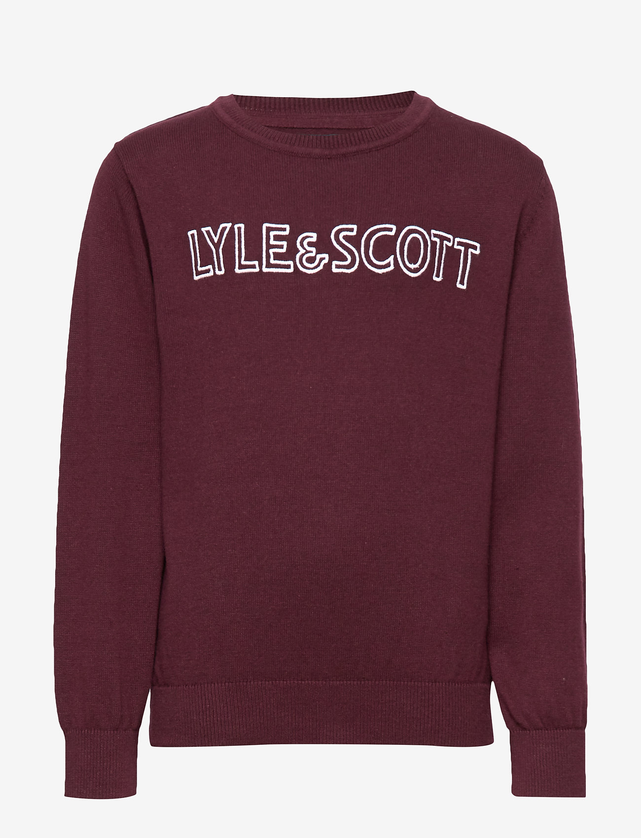 Lyle & Scott Junior - Block Logo Knitted Jumper 12GG - winetasting - 0