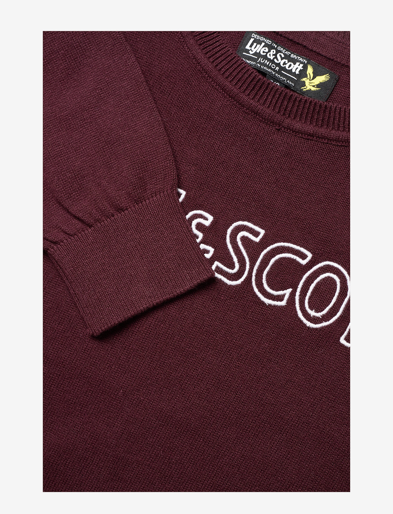 Lyle & Scott Junior - Block Logo Knitted Jumper 12GG - winetasting - 2