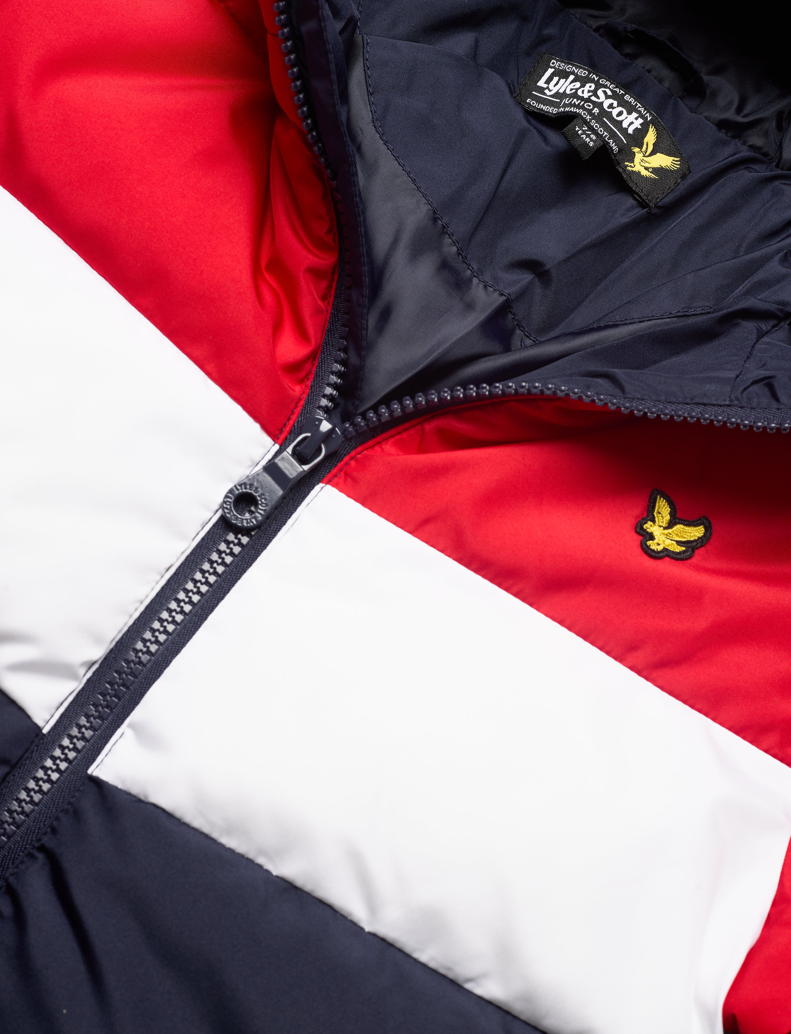 Lyle & Scott Junior - Colour Block Puffa Jacket - navy blazer - 3