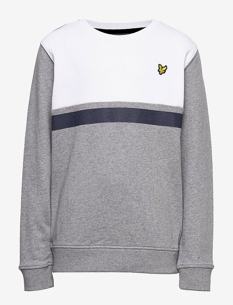 Lyle Scott Junior Yoke Stripe Crew Sweatshirt Vintage Grey Heather