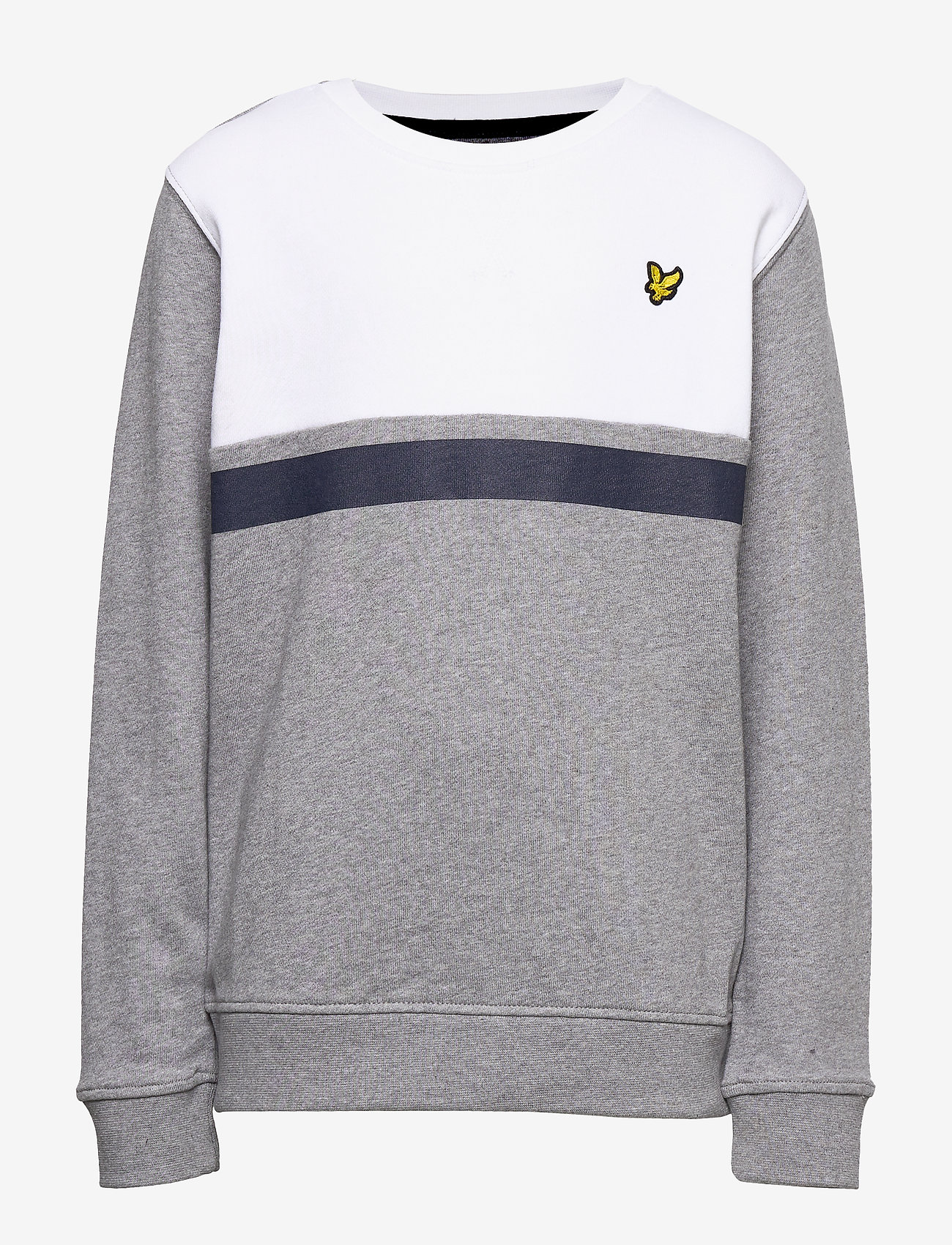 Lyle & Scott Junior - Yoke Stripe Crew Sweatshirt Vintage Grey Heather - vintage grey heather - 0