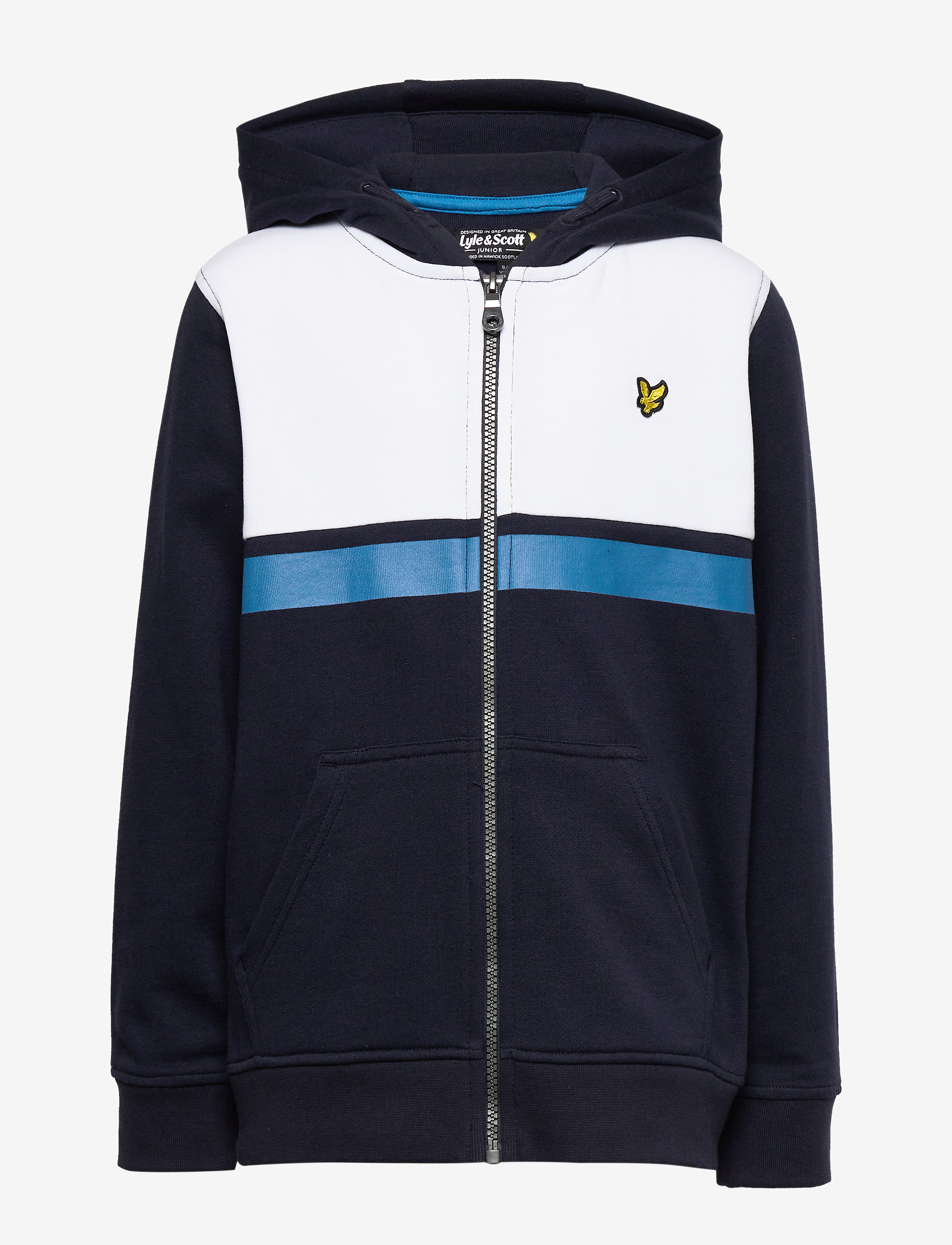 Lyle & Scott Junior - Yoke Stripe Zip Through Hoodie Navy Blazer - navy blazer - 0