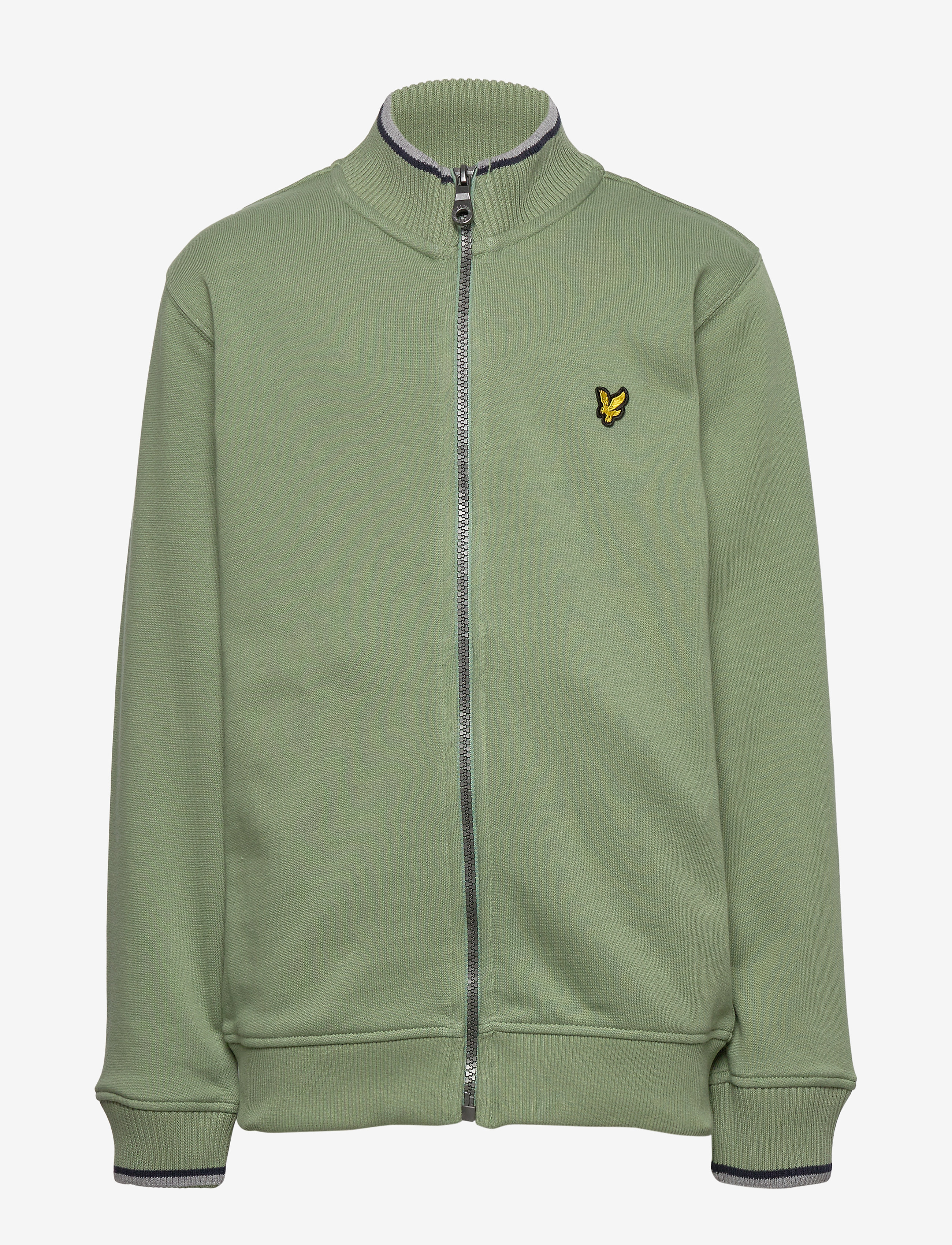 Lyle & Scott Junior - Tipped Funnel Neck Zip Through Navy Blazer - hedge green - 0