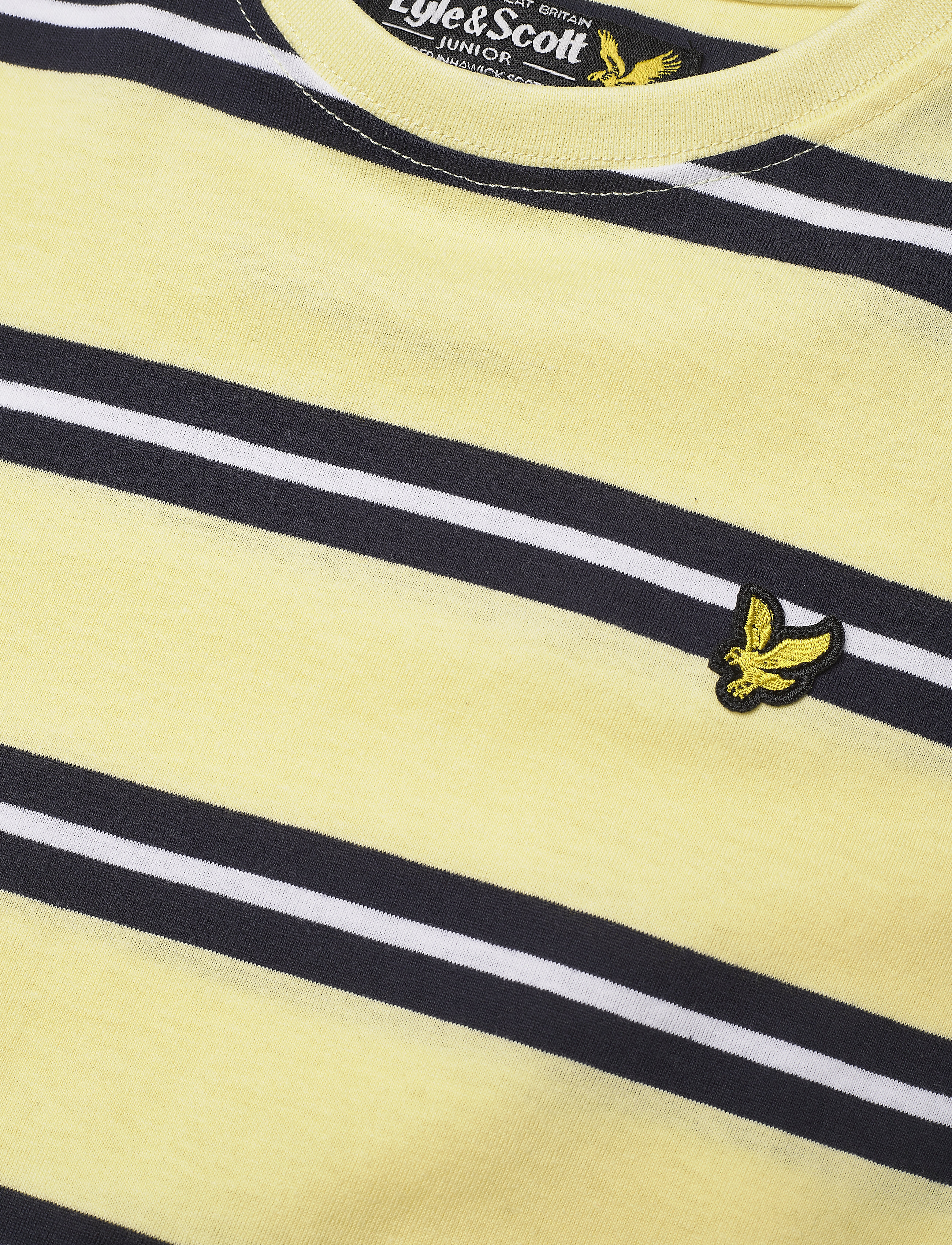 Lyle & Scott Junior - Wide Double Stripe T-Shirt Navy Blazer - french vanilla - 2