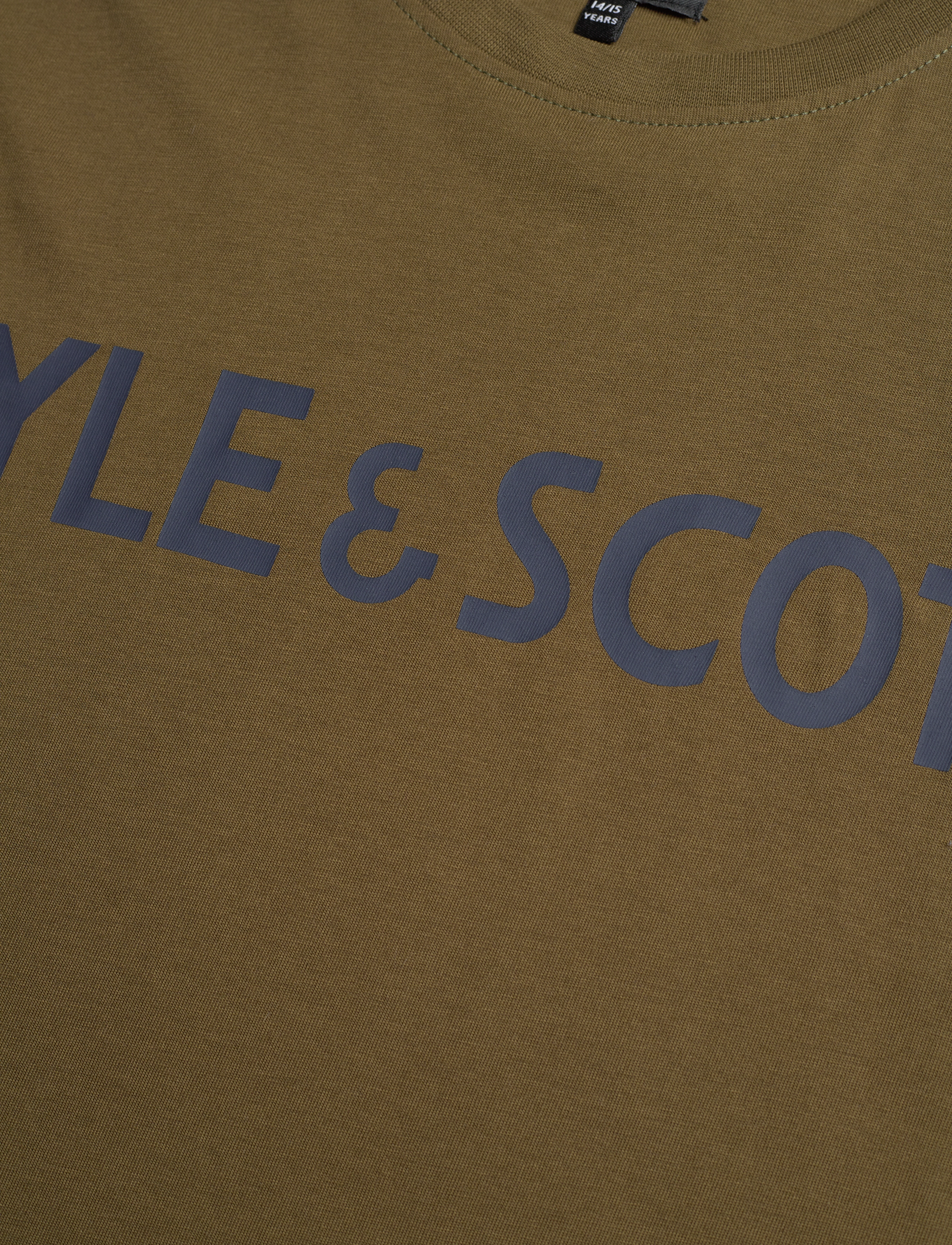 Lyle & Scott Junior - Lyle & Scott Text Tee Bright White - dark olive - 2