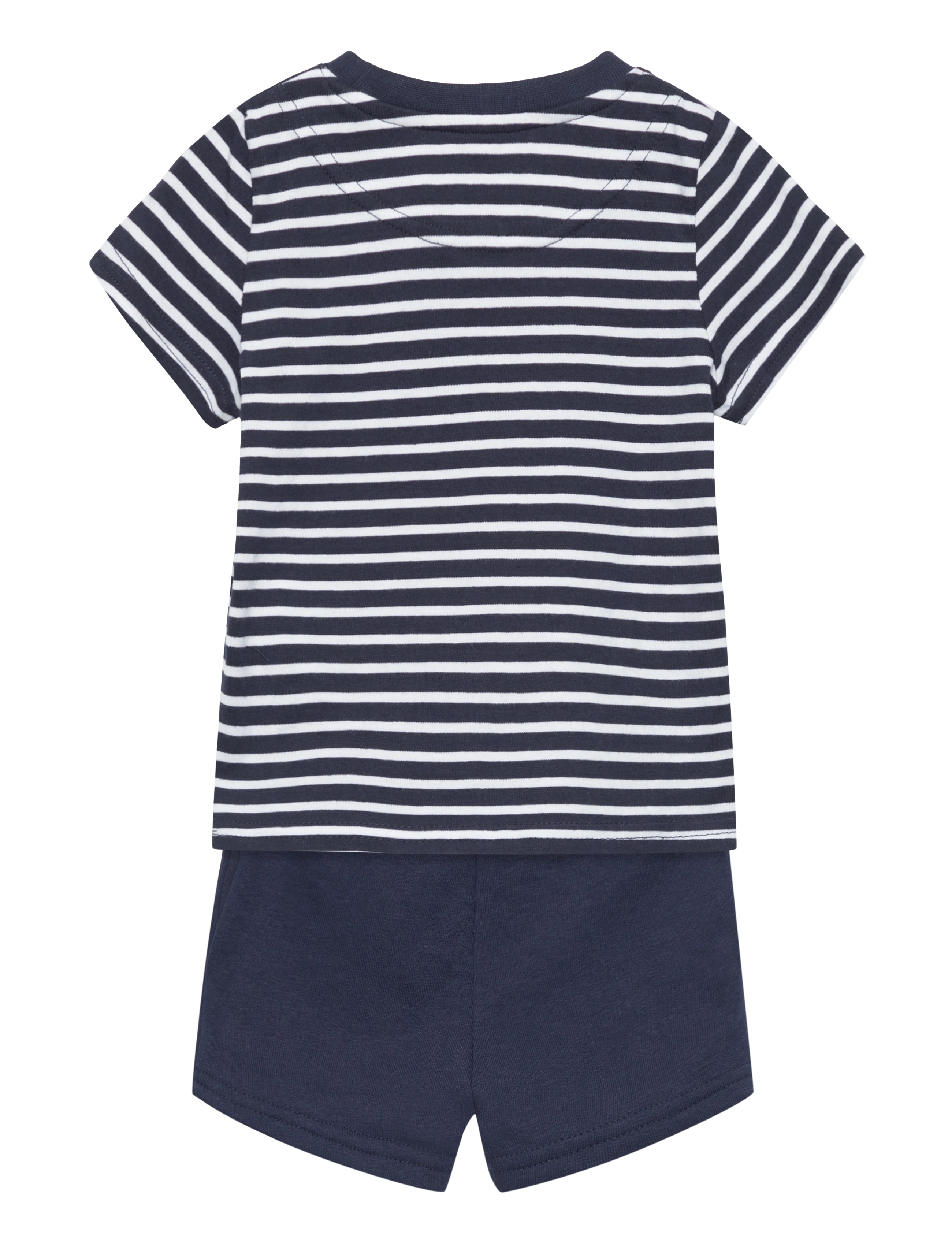 Lyle & Scott Junior - Breton Stripe Tee and LB Short Set - navy blazer - 1
